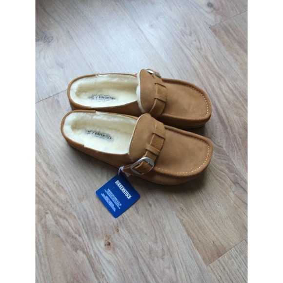 Birkenstock Buckley Suede Shearling Clog Mink Womens 10-10.5 EU 41 - Picture 4 of 16